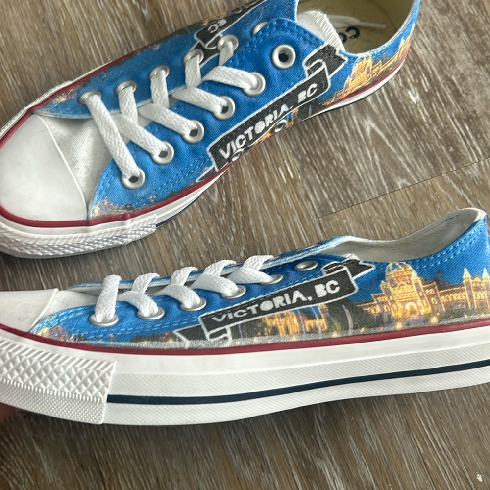Never worn hand painted Victoria converse shoes
